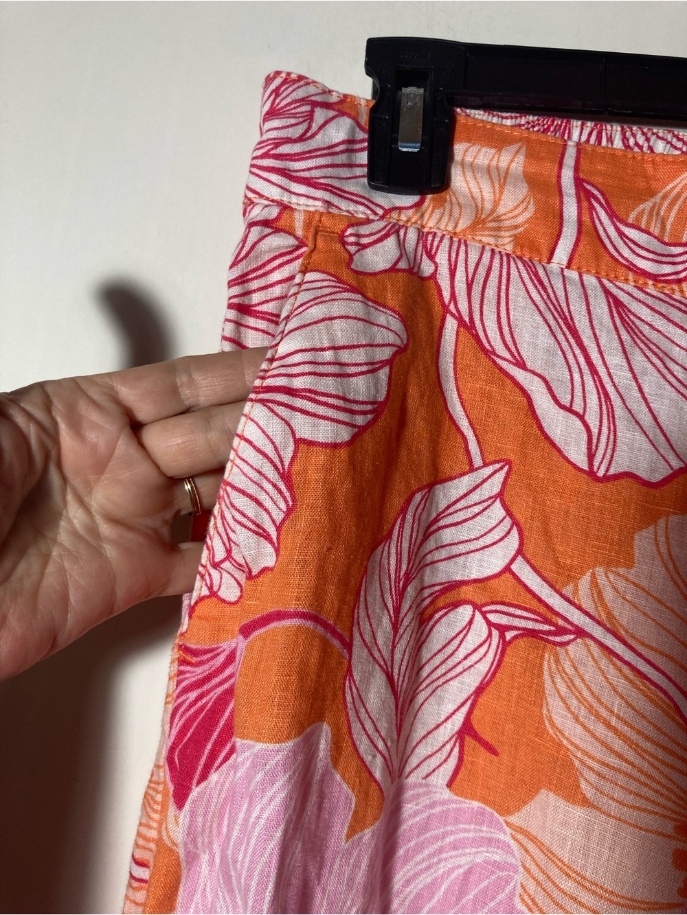 Rachael Zoe Linen Crop Floral Pants W/Pockets Elasticized Back Waist Medium - Picture 3 of 12